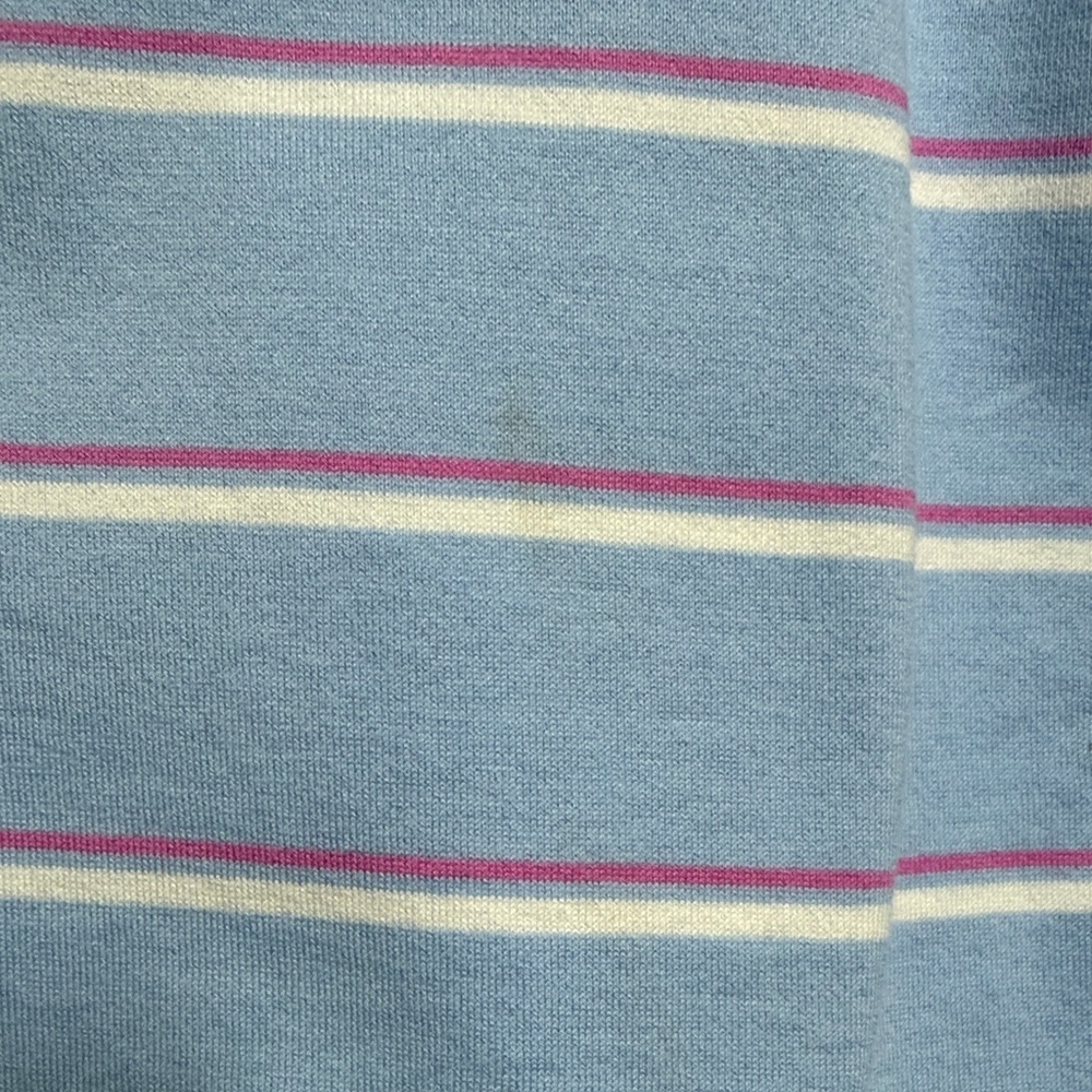 Magnolia Lane Womens Masters Golf Polo Shirt Striped Blue Pink White XL - Picture 3 of 8